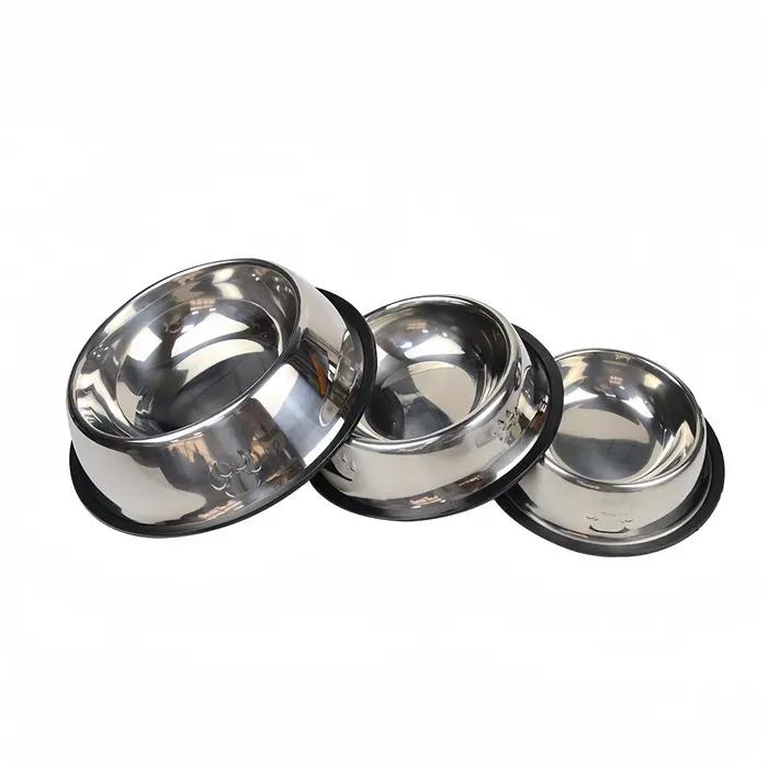 Bol pour animaux de compagnie en acier inoxydable, bol durable en métal pour chien et chat, bol pour nourriture et eau, pour animaux de compagnie de petite, moyenne et grande taille, facile à nettoyer