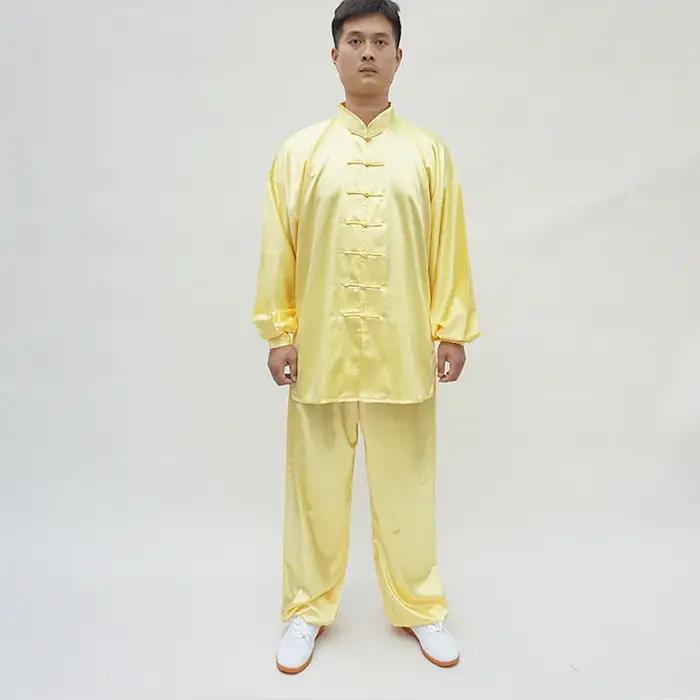 Uniforme d'arts martiaux de style chinois, injYaga Tai, chapelle imbibée de satin, col montant, Kung