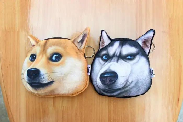 Sac de rangement mignon en forme de chien Akita Husky pour rangement et organisation des petits objets voyage pour enfants et adultes polyestère durable multicolore occasions spéciales
