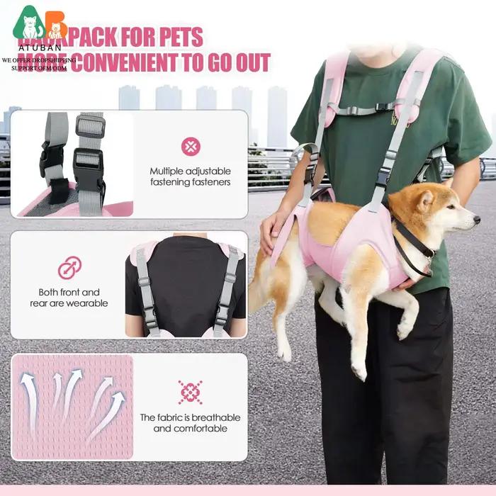 Sac à dos de transport pour chien, sac à dos portable d'urgence pour chiens âgés, blessures articulaires, arthrite, paralysie, sac polyvalent pour randonnées, visites chez le vétérinaire et cadeaux pour animaux de compagnie
