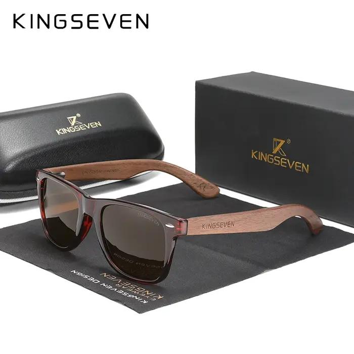 KINGSEVEN – lunettes de soleil en noyer pour hommes
