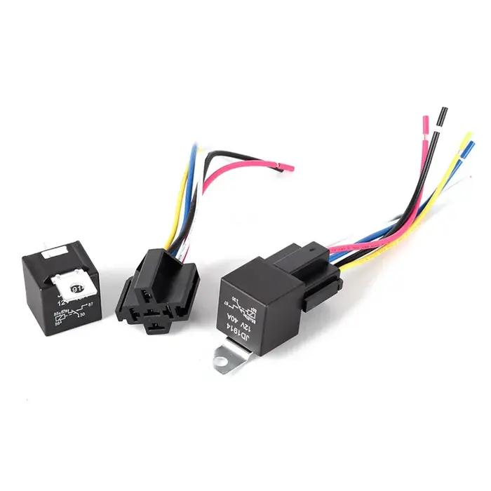 Relais automobile étanche 12v 5 broches 40a, relais de voiture avec Terminal en cuivre noir et rouge, relais automatique avec prise de relais, 1 pièce