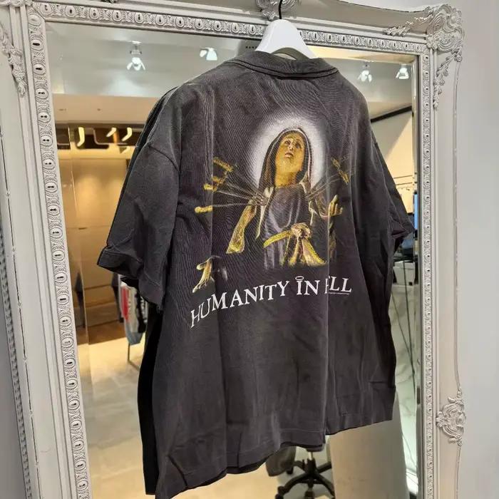 Saint Michael – T-shirt à manches courtes et col rond pour homme, imprimé créatif, lavé, pour couple, Ropa Hombre