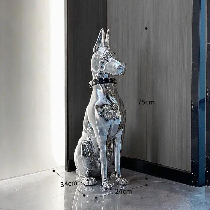 Grande statue de sculpture de chien pour la décoration de la maison, figurine d'Auckland, sculpture