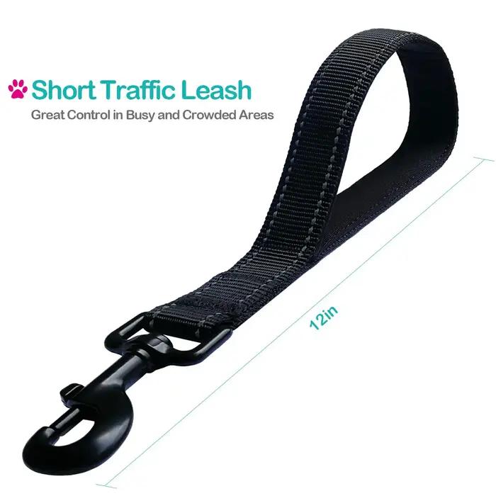 Laisse courte pour chien – Poignée rembourrée pour le trafic