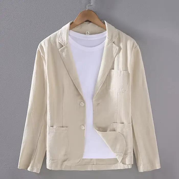 Veste Blazer pour hommes, mode solide, Slim, décontracté, Business, respirant, manteaux de costume e