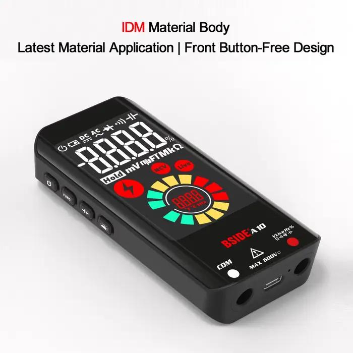 BSIDE A10 multimètre numérique couleur LCD Rechargeable poche voltmètre intelligent condensateur Dio
