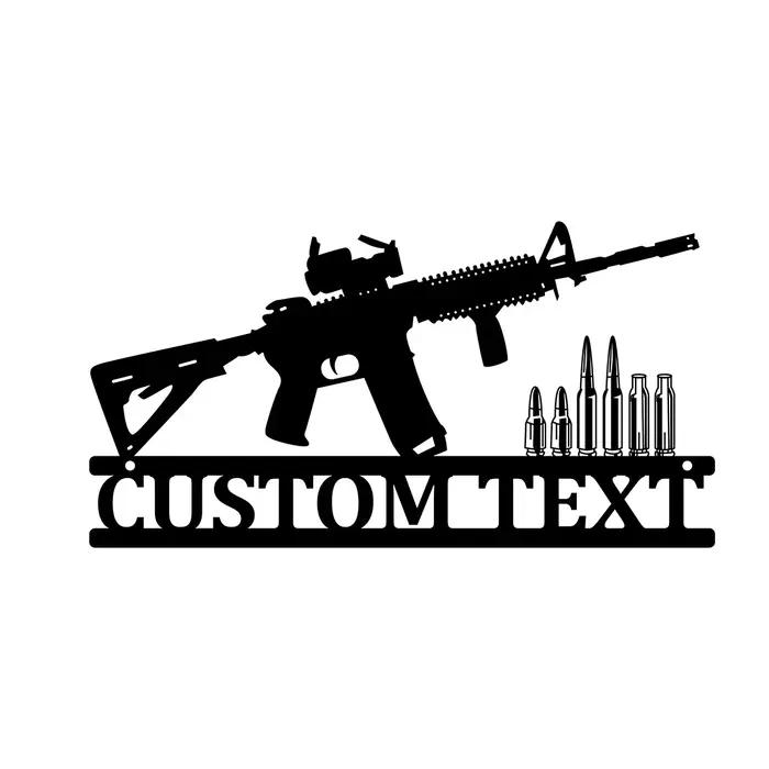 ChimSniper-Décor d'art mural en métal avec nom personnalisé pour fusil, signe de odoren métal, décor d'arme à feu, cadeaux d'amoureux de odor, 2e amendement, militaire