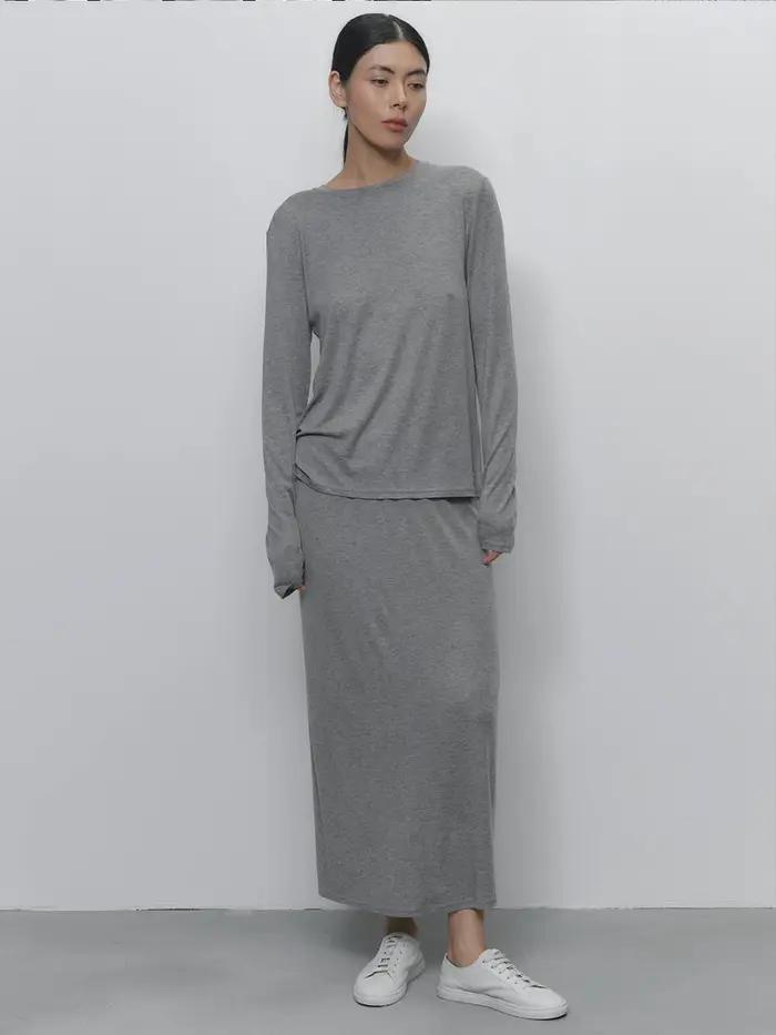 Hirsionsan Modal doux ample ensembles femmes décontracté trois pièces à manches longues Cardigan & taille haute pantalon