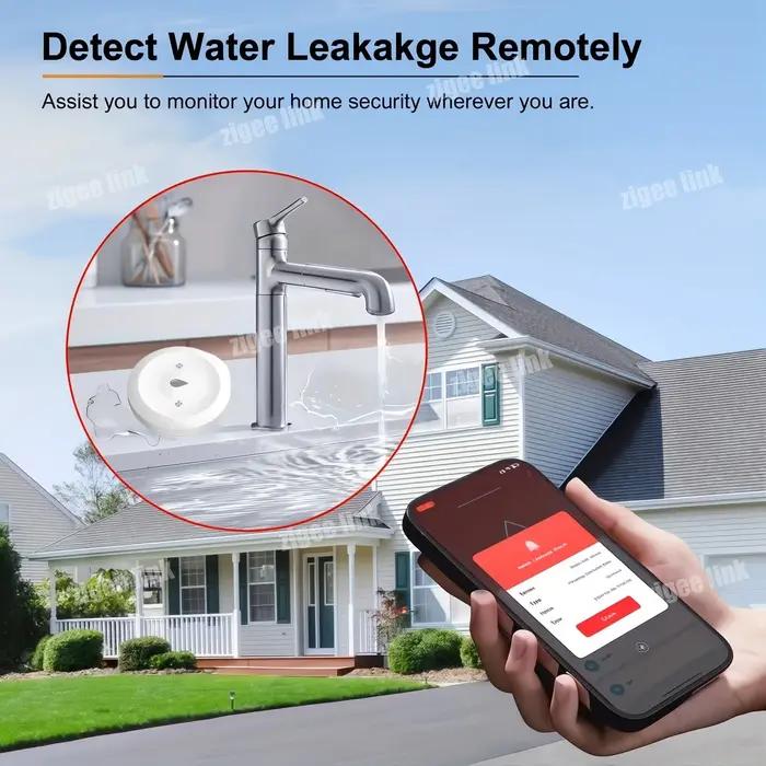 Capteur Intelligent de Fuite d'Eau pour Tuya ZigBee 3.0 Surveillance à Distance Via Application Détection de Débordement Cuisine Salle de Bain Occasions Spéciales
