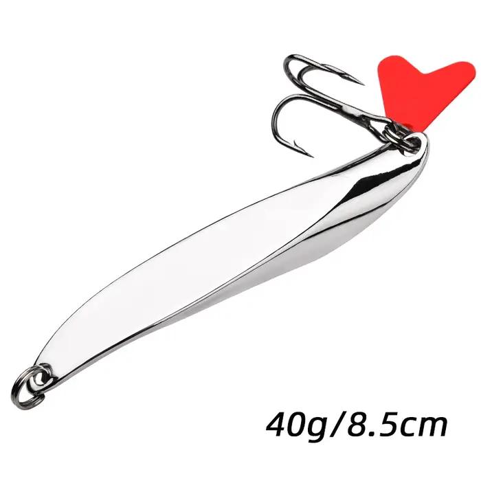 1PCMetal Spinner cuillère 7/10/14/18/21/28g leurre de pêche appâts durs paillettes bruit Paillette avec plume triple