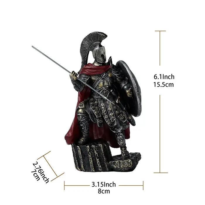 Figurine en résine de guerrier spartiate, statue de soldat grec avec épée, décoration de maison, ornement de bureau, cadeau pour hommes