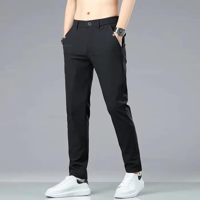 Pantalon slim été chasse homme fin respirant élastique style coréen décontracté élégant 2024