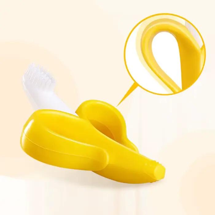Anneau de dentition en forme de banane pour bébé, brosse à dents d'entraînement en Silicone sans BPA