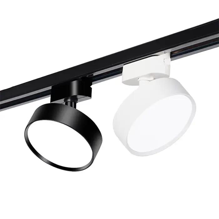 Éclairage sur Rail LED Rond Réglable à 360 °, Système d'Éclairage Domestique à Intensité Réglable, 1