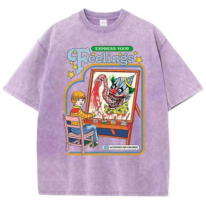 T-shirt Clown vintage rétro pour homme en coton 100%, décontracté et respirant, parfait pour l'été, les sorties et les occasions spéciales