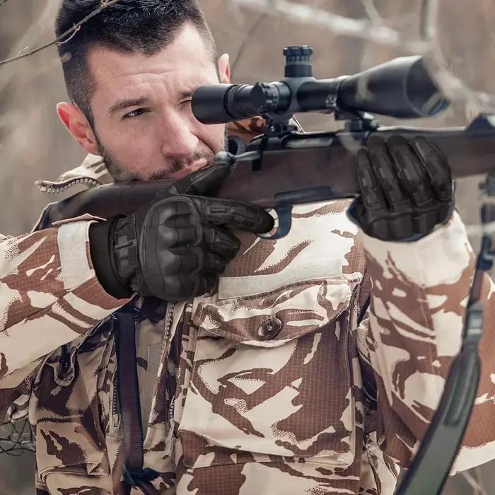 Gants tactiques écran tactile coque dure chasse airsoft tir sport outdoor anti-dérapant cuir PU