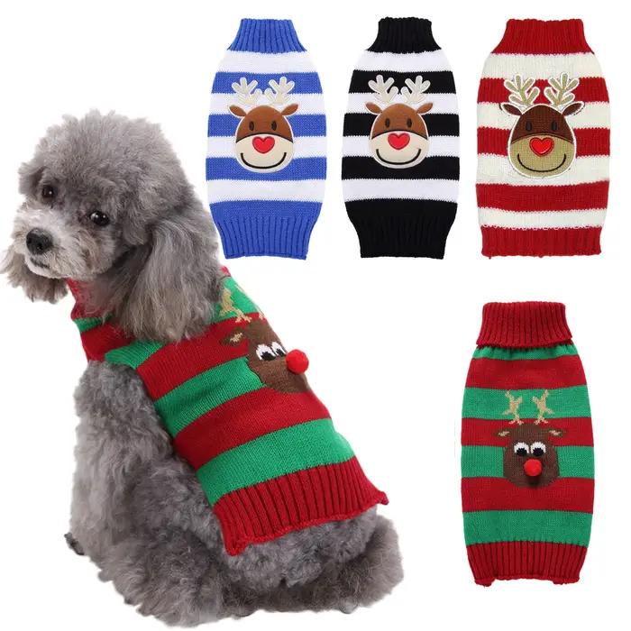 Pull de Noël pour petits chiens – Vêtements tricotés pour animaux de compagnie du Père