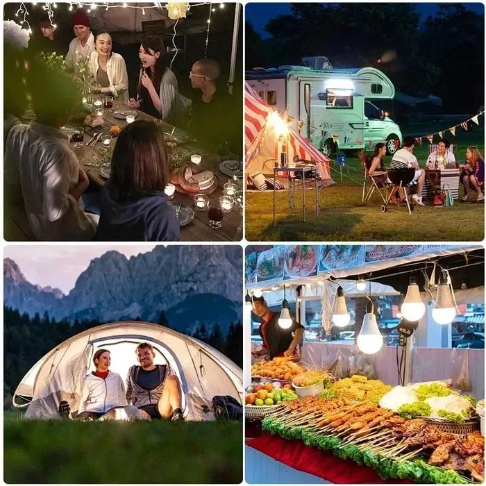 DC5V Led Camping lumière Usb ampoule de secours 3 couleurs Dimmable suspension tente lampe pour le travail barbecue pêche réparation porte Camping équipement