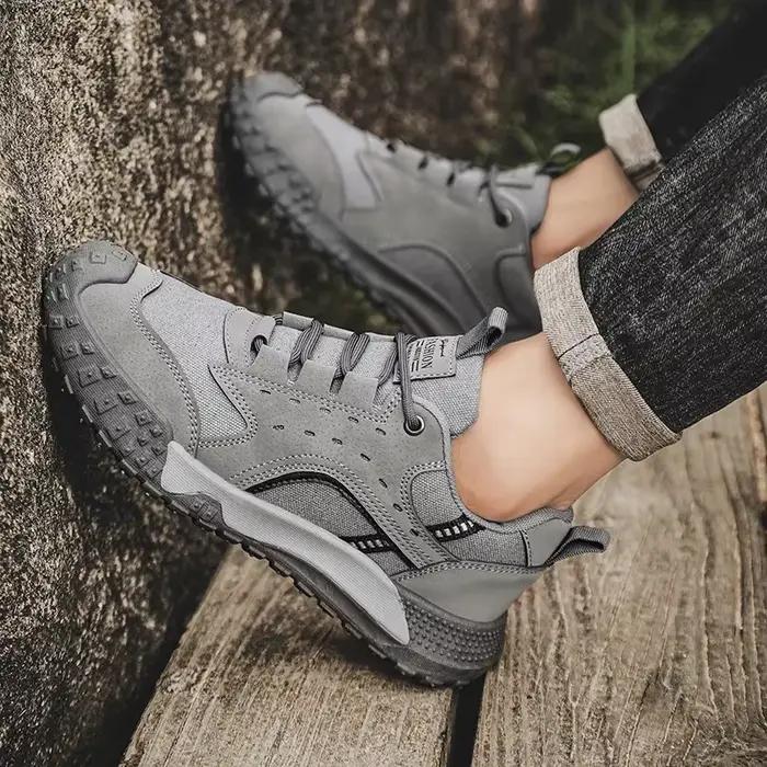 Chaussures de course grises pour hommes, chaussures de Jogging décontractées, en maille respirante,