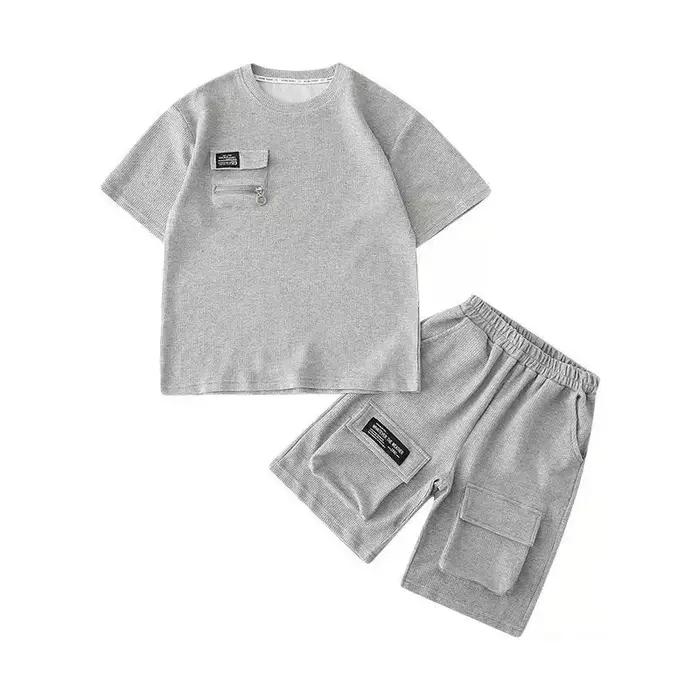 Ensembles décontractés pour garçons, vêtements de sport d'été pour grands enfants, hauts à manches c