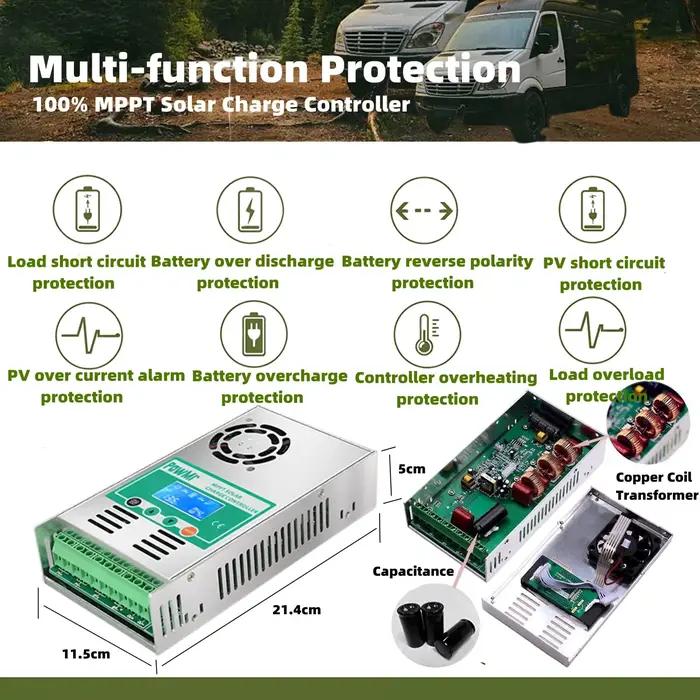 PowMr MPPT 60A contrôleur de Charge solaire décharge rétro-éclairage 12V 24V 36V 48V Auto pour panne