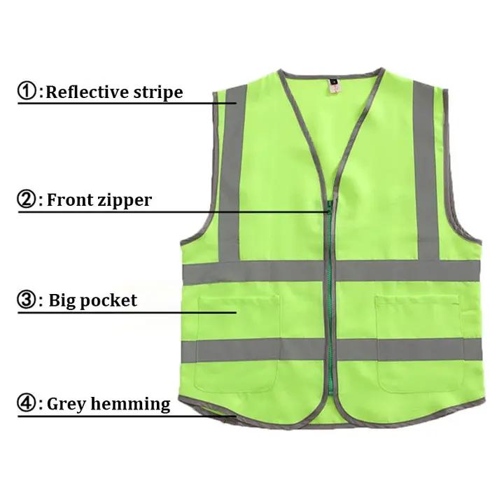 Gilet de garde de sécurité taille M-4XL avec poches, gilet haute visibilité, vêtements de travail de protection pour la Construction en plein air
