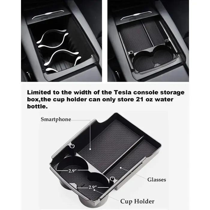 Organisateur de Console centrale pour Tesla modèle S modèle X, support de verre, boîte de rangement
