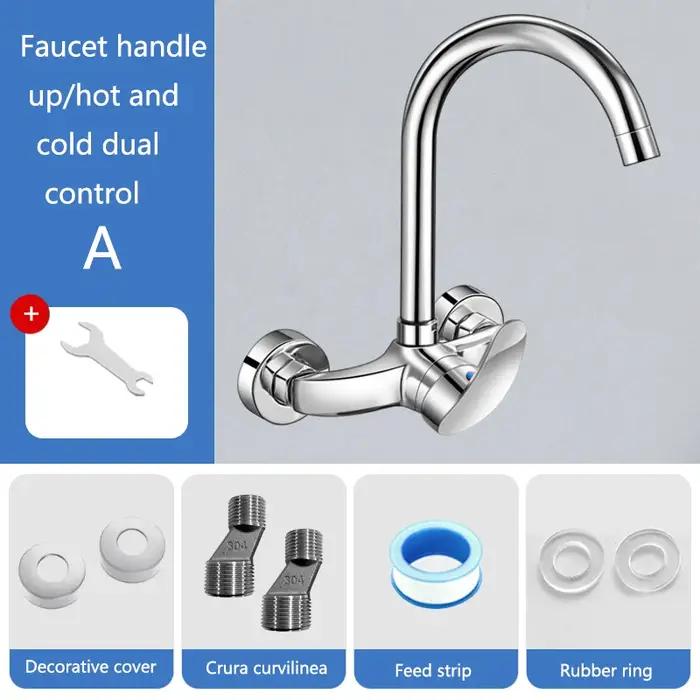 Robinet mural cuisine mélangeur cuivre - Mitigeur évier lavabo avec valve
