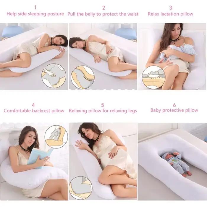 Oreiller de grossesse 130x70cm, oreiller de taille pour femmes enceintes, oreiller d'allaitement, co