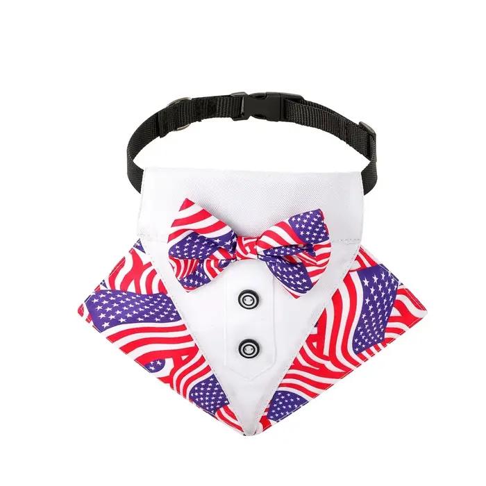 Collier de smoking pour chien Sucado avec drapeau américain et nœud papillon