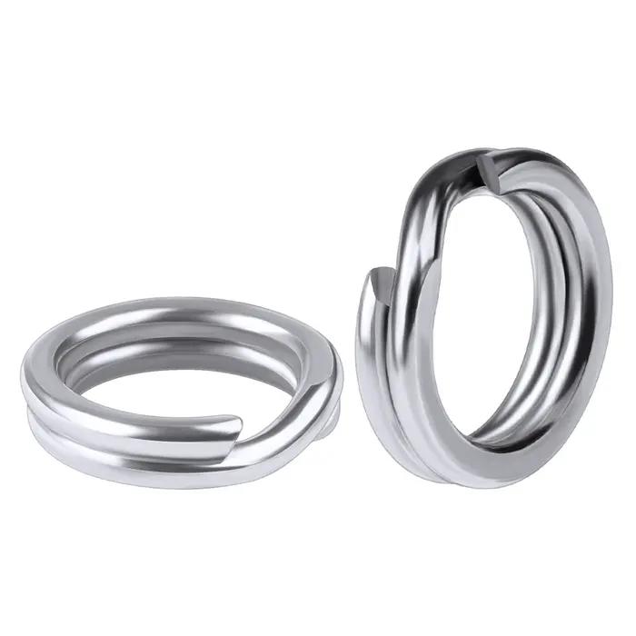 PROBEROS 50pcs anneaux fendus de pêche pour appât manivelle argent acier inoxydable 0 # -12 # Acce