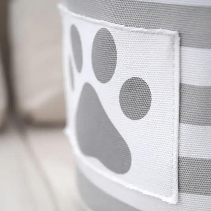 Panier rond à griffes rayées pour jouets pour animaux de compagnie
