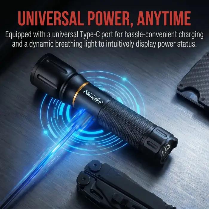Lampe torche rechargeable Alonefire Zoom haute puissance