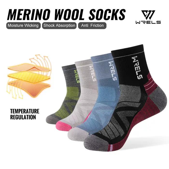 Chaussettes laine mérinos WRELS thermiques hiver épaisses randonnée élastiques absorption humidité