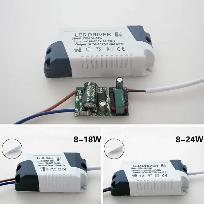 Pilote LED AC 8-18W/8-24W, adaptateur d'alimentation, panneau d'alimentation électrique étanche, tra