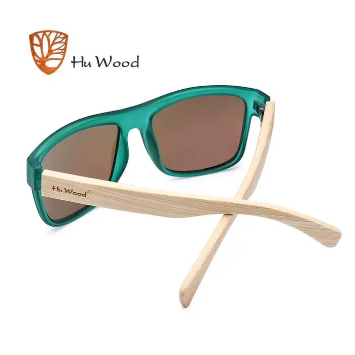 HU WOOD nouveauté lunettes de soleil polarisées pour hommes femmes lunettes de soleil en bambou roug