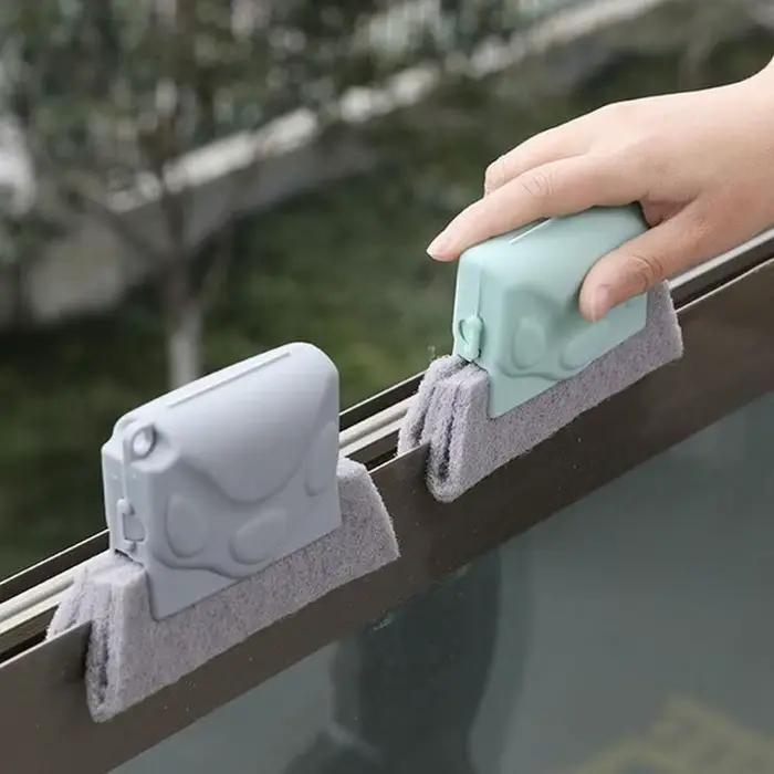Brosse de nettoyage de fente de fenêtre main principale nettoyage ménager respectueuse de l'environnement couleur gris foncé jaune clair vert occasionnellement pour la cuisine et les espaces difficiles