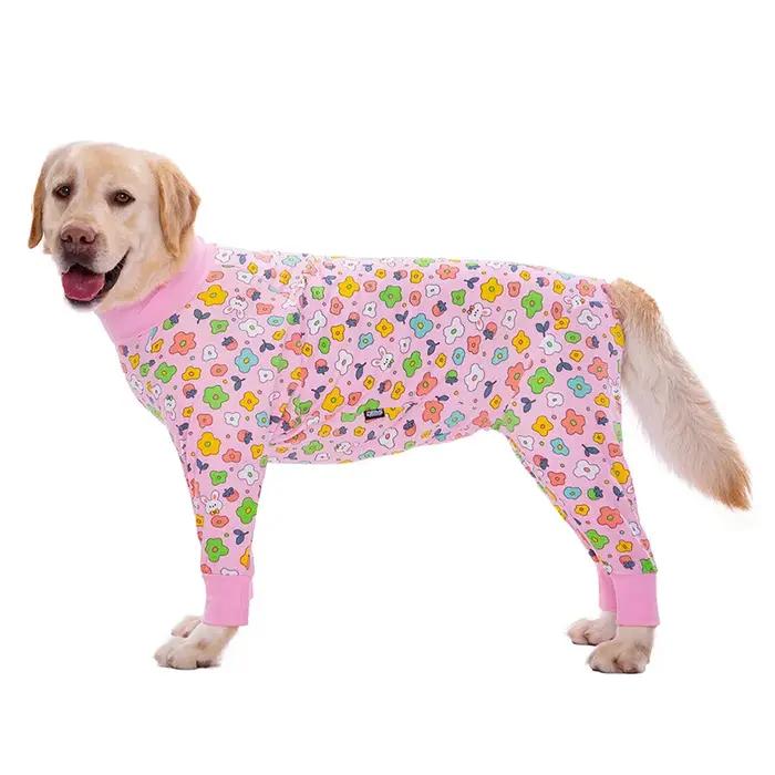 Pyjama en coton imprimé dessin animé pour chien mignon combinaison pour chiens moyens et grands vêtements automne pour chien occaions spéciales sorties parties festives