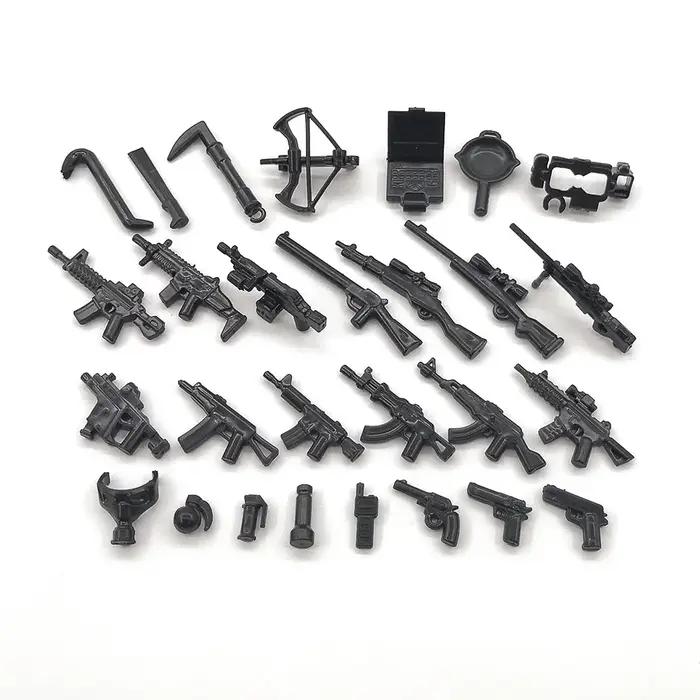 Armes de verrouillage guerre moderne PUBG pistolet WW2 bras militaires pièces MOC soldat Playmobil modèle bloc de construction brique enfants jouets compatibles avec Lego occasions spéciales constructions historiques et stratégiques