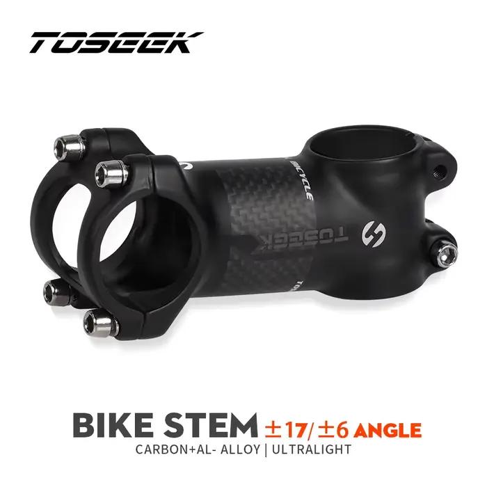 TOSEEK – tige de guidon de vélo vtt en aluminium et carbone, 28.6-31.8mm, angle 6 17, pièces de rech