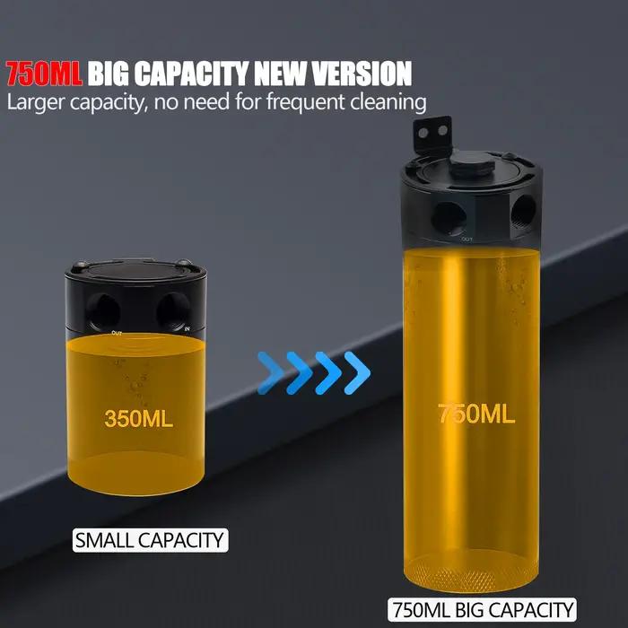 Kit de Récupération d'Huile Noir à 2 Ports de 750ml, Réservoir Universel à Déflecteur, Précieux avec