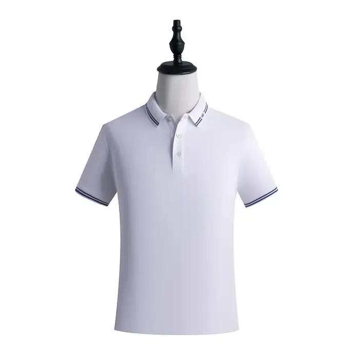 Polo 50% Coton avec Logo Personnalisé pour Homme, Vêtement Décontracté, Été et Automne