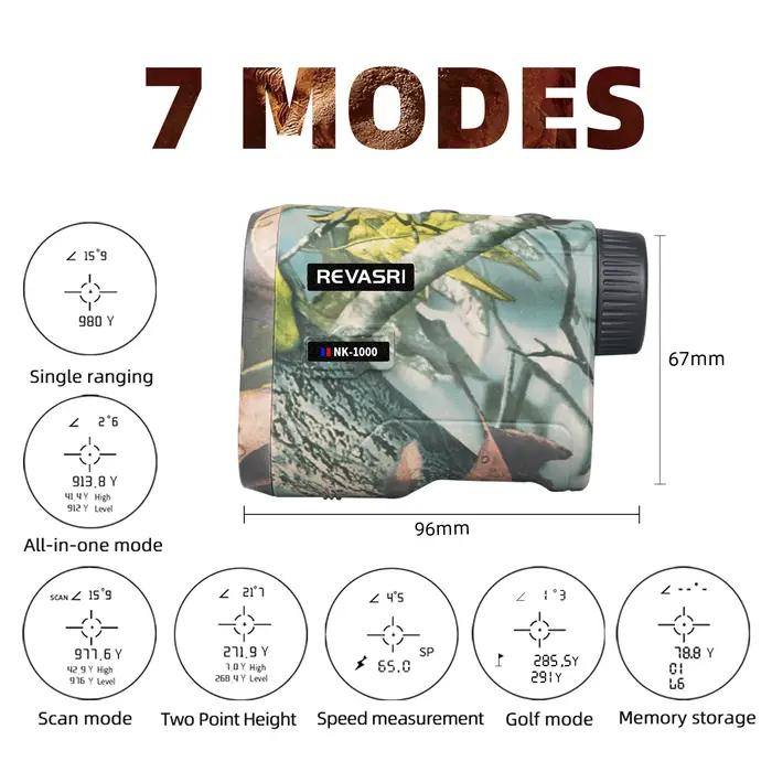 REVASRI 600 1000M télémètre Laser de chasse avec mesure de Distance de hauteur de vitesse d'angle et balayage continu pour la chasse