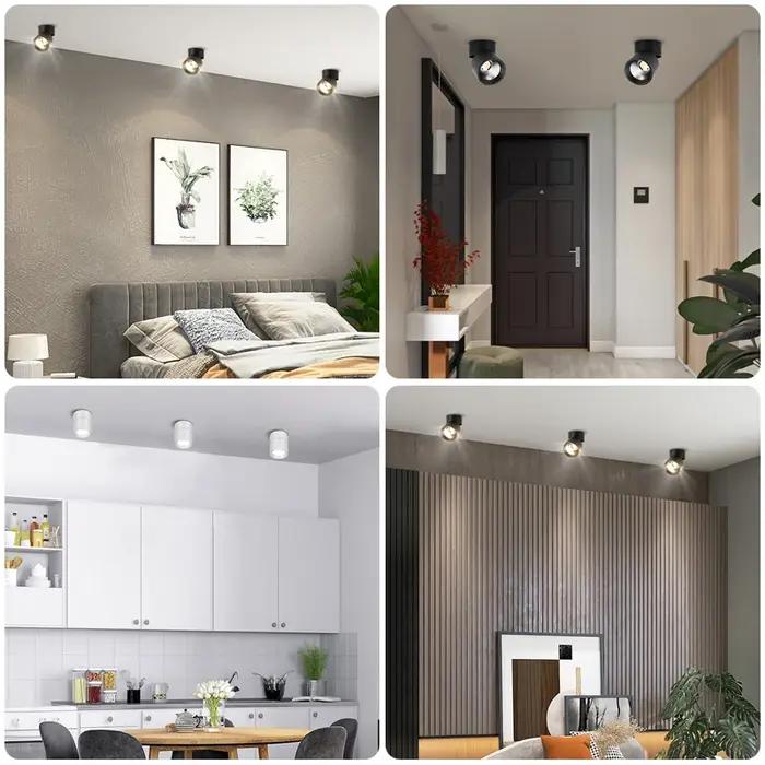 Downlight LED Dimmable Couleurs Pliable 360 ° Plafonnier Spot réglable 7W 10W 15W, projecteurs Led