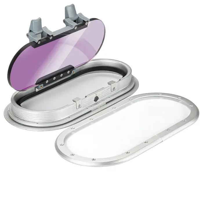 Fenetre de portail en alu avec joint caoutchouc pour bateau yacht rv marine hardware durable acrylique gris fumé