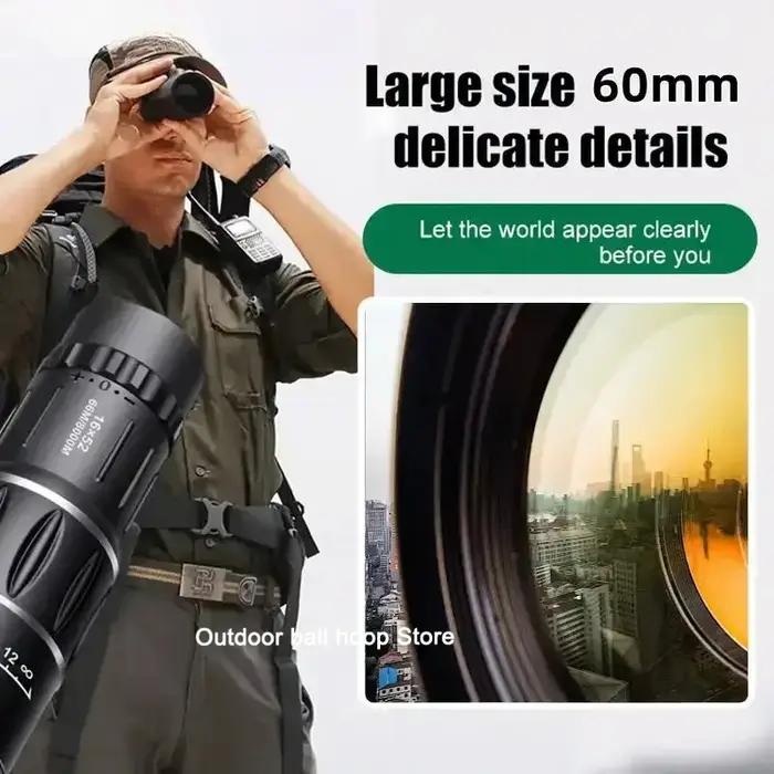 Monoculaire télescope 16x52 haute puissance double mise au point - Longue-vue longue portée vision nocturne