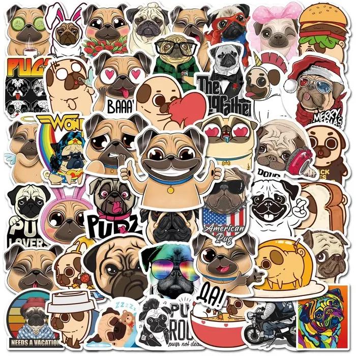 Autocollants de chien Carlin adorables pour scrapbooking et décoration d'objets personnels fantaisie fantaisiste occasions spéciales