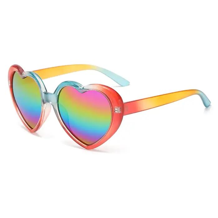 Lunettes de soleil polarisées dégradé arc-en-ciel - design coeur pêche fantaisie protection UV400