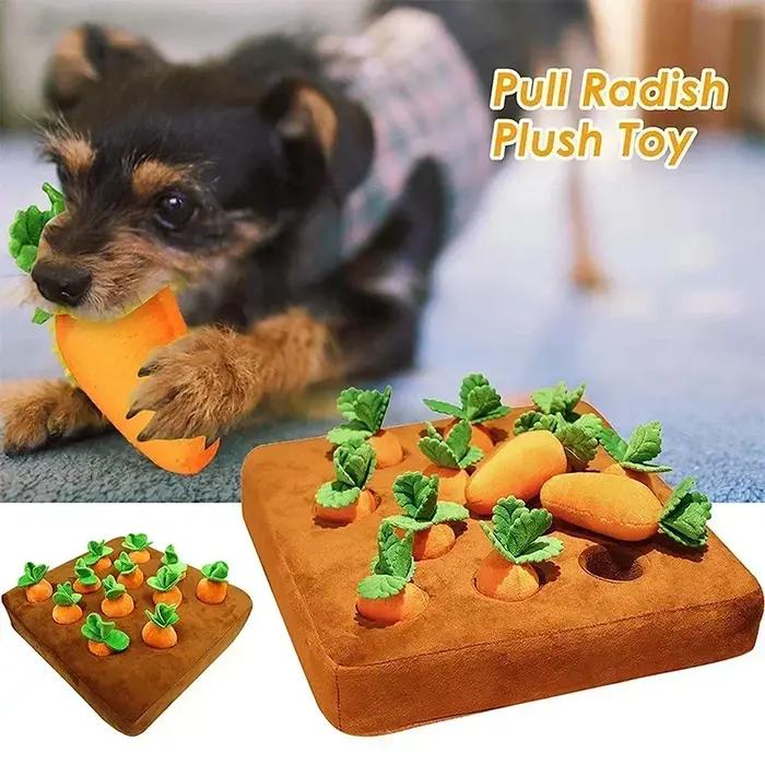Jouets pour chiens tapis à reniflage pour animaux de compagnie carotte en peluche